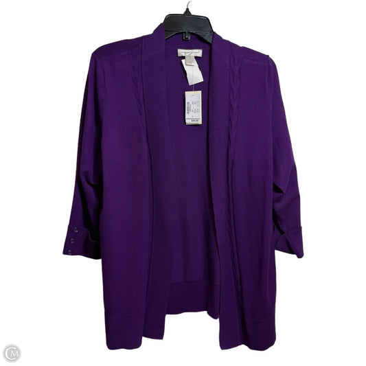 Cardigan By Christopher And Banks In Purple, Size: L