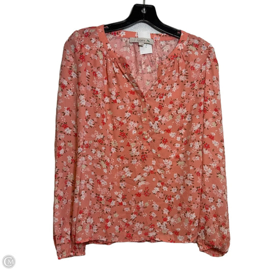 Top Long Sleeve By Loft In Floral Print, Size: S
