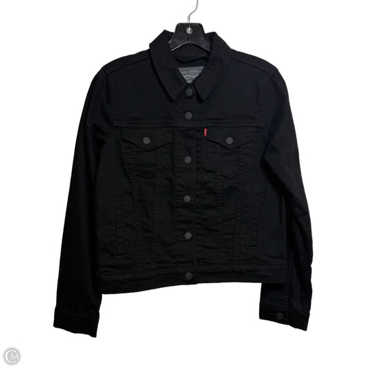 Jacket Denim By Levis In Black Denim, Size: S