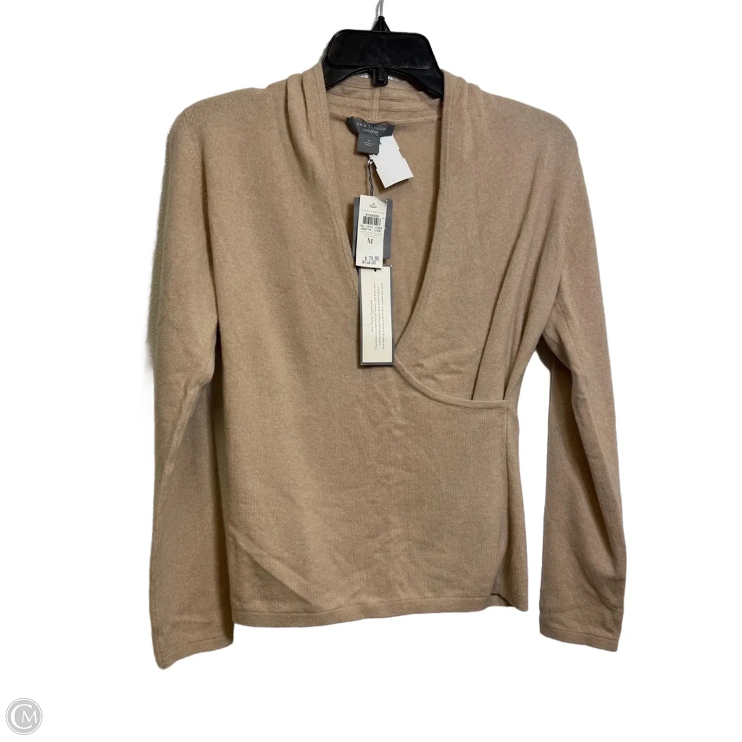 Top Long Sleeve By Ann Taylor In Cream, Size: M