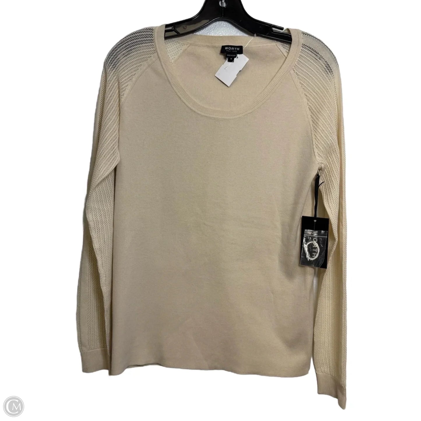 Top Long Sleeve By Worth Ny In Cream, Size: M