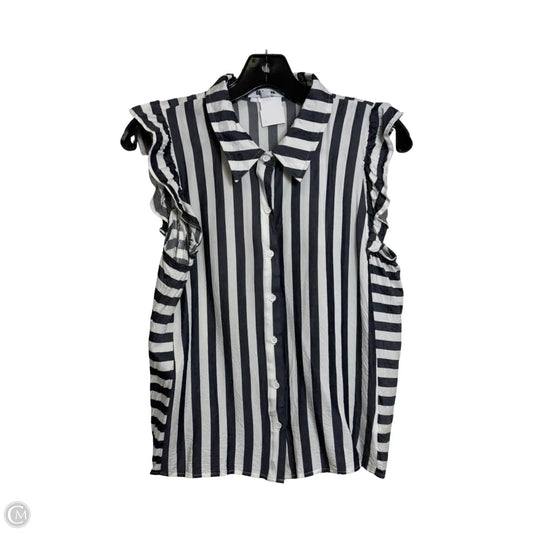 Top Short Sleeve By Bb Dakota In Striped Pattern, Size: M