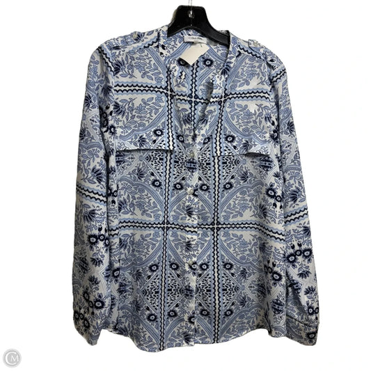 Top Long Sleeve By Calvin Klein In Paisley Print, Size: S
