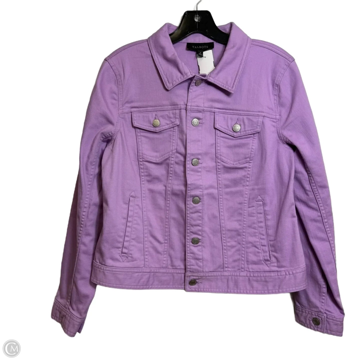 Jacket Denim By Talbots In Purple Denim, Size: M