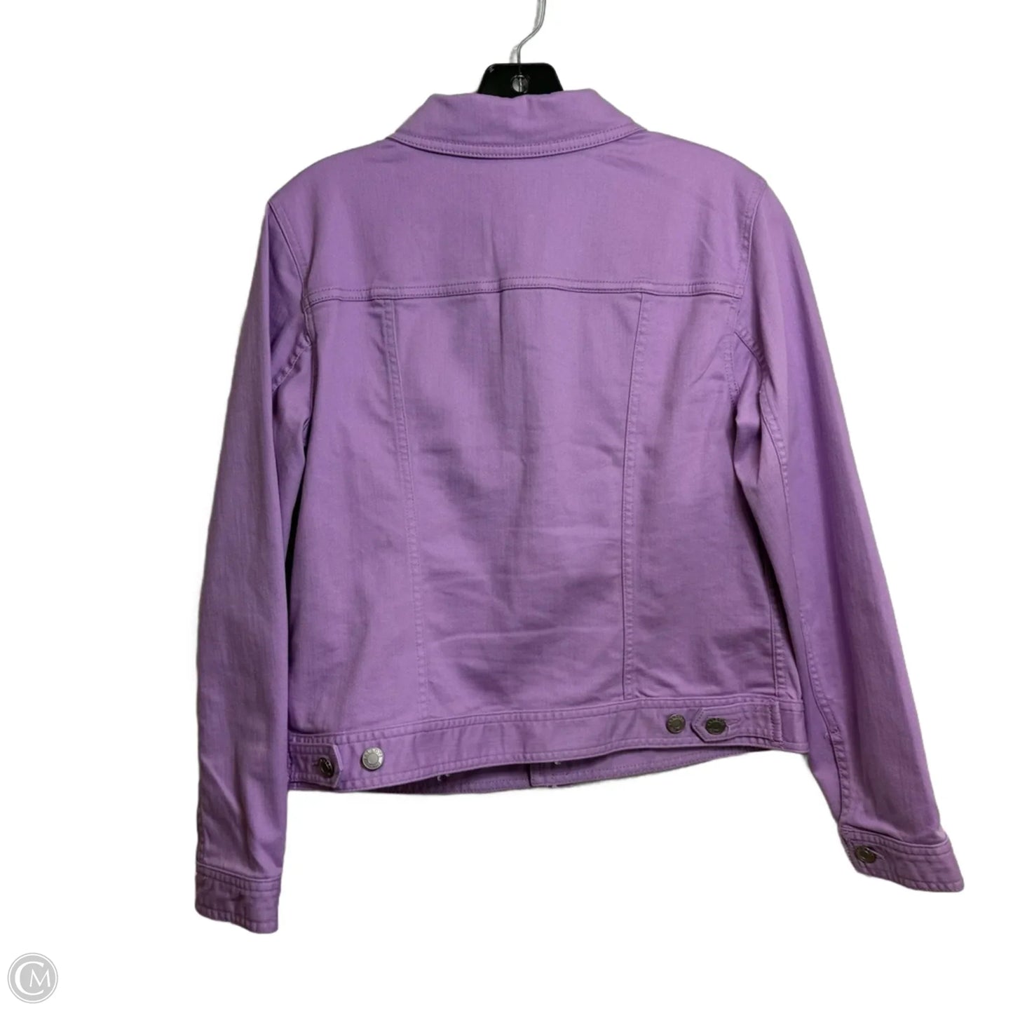 Jacket Denim By Talbots In Purple Denim, Size: M