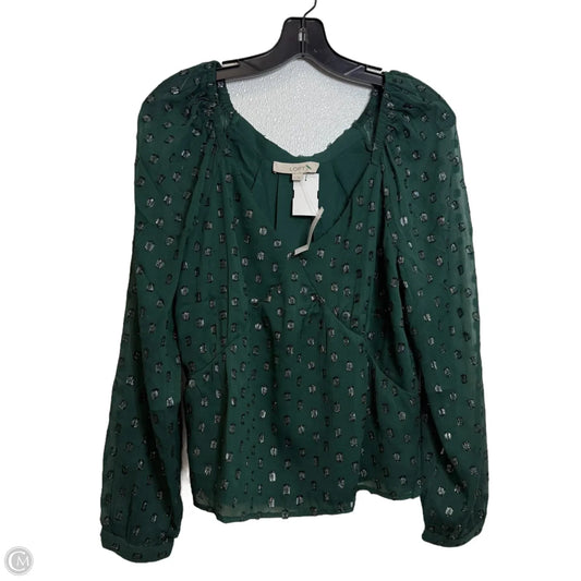 Top Long Sleeve By Loft In Green, Size: M