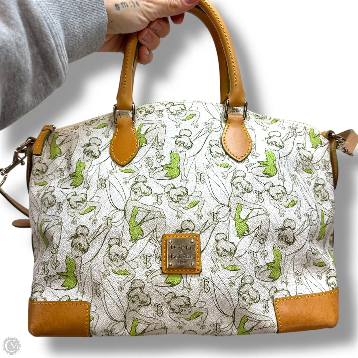 Tinkerbell Dooney Bourke 2014 Marathon Satchel Purse Handbag Designer By Dooney And Bourke, Size: Medium