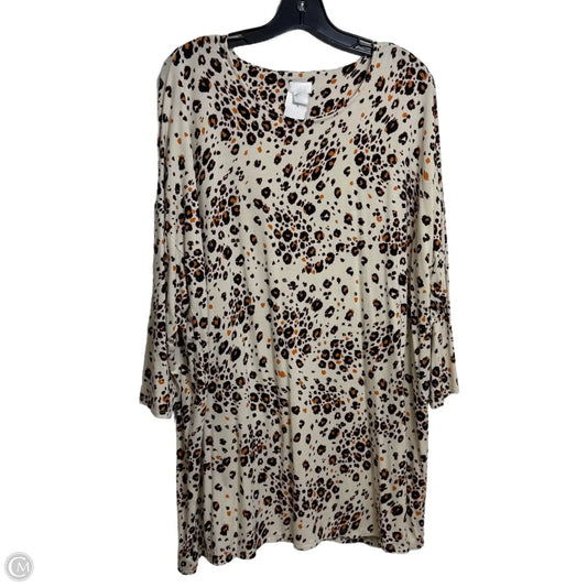 Top 3/4 Sleeve By Chicos In Animal Print, Size: Xl