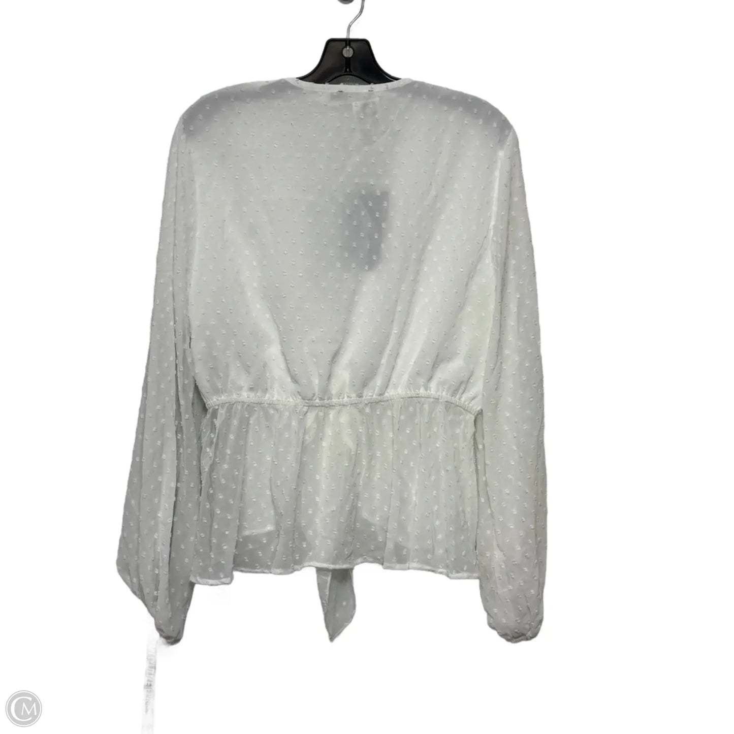 Top Long Sleeve By Pretty Little Thing In White, Size: L