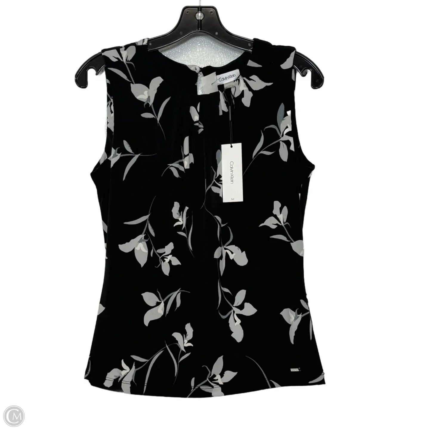 Top Short Sleeve By Calvin Klein In Black, Size: S