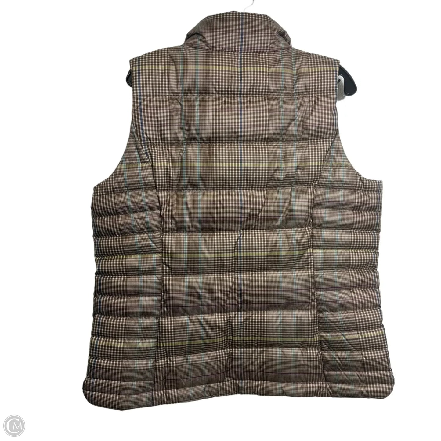 Vest Puffer & Quilted By Lands End In Plaid Pattern, Size: L