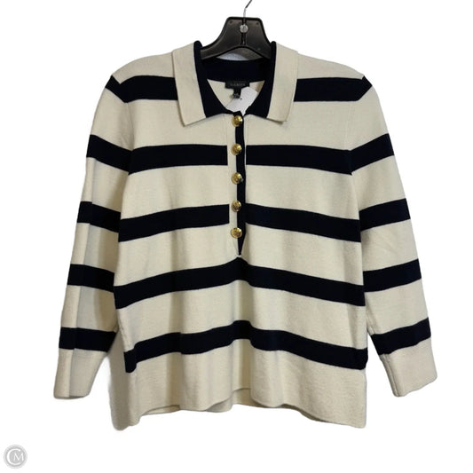 Top Long Sleeve By Talbots In Striped Pattern, Size: M