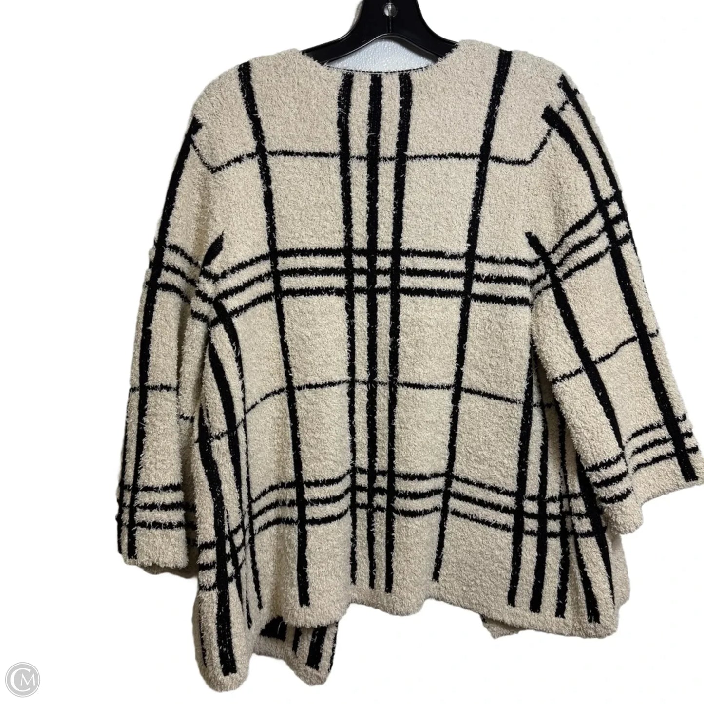 Cardigan By Chicos In Black & Cream, Size: Xl