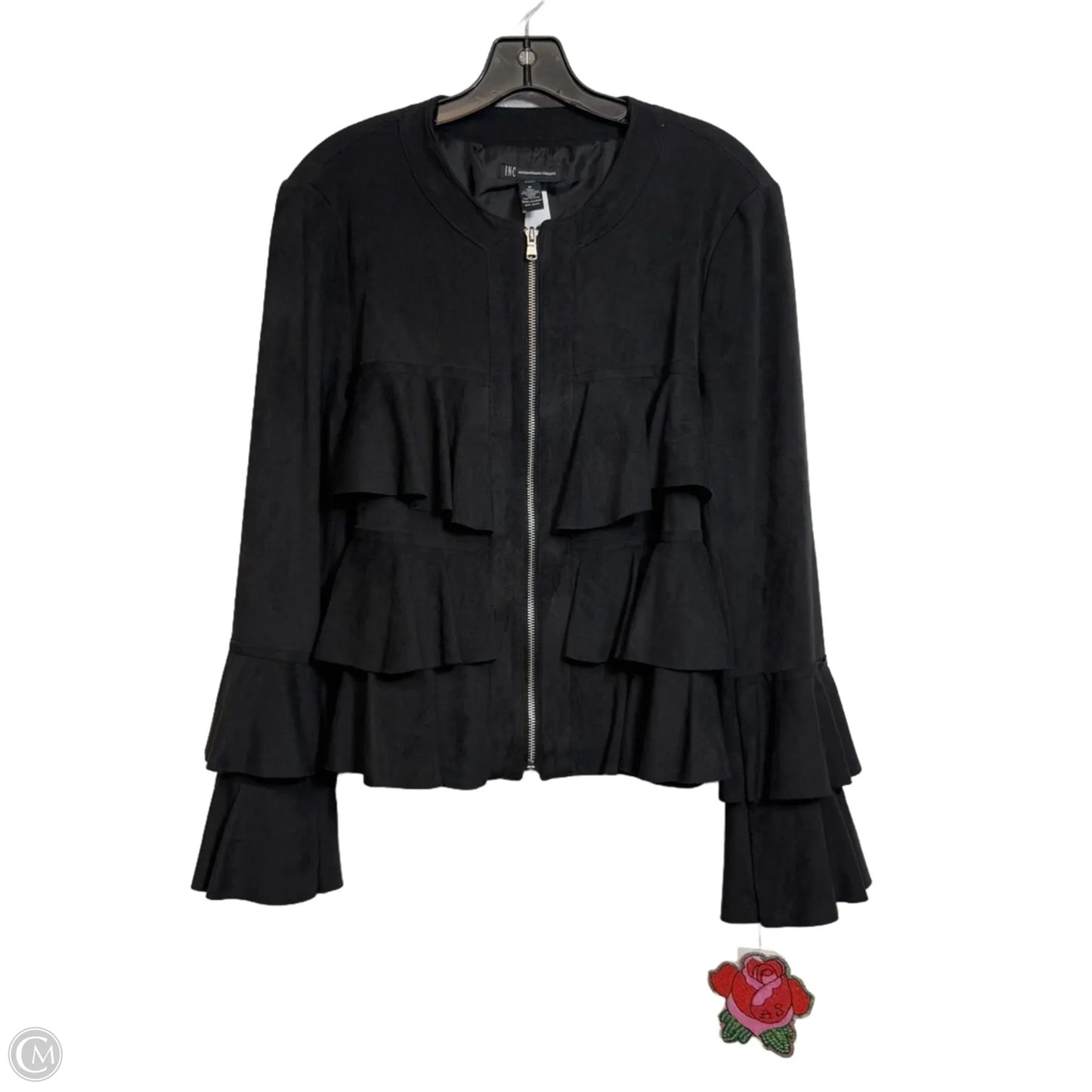 Top Long Sleeve By Inc In Black, Size: M