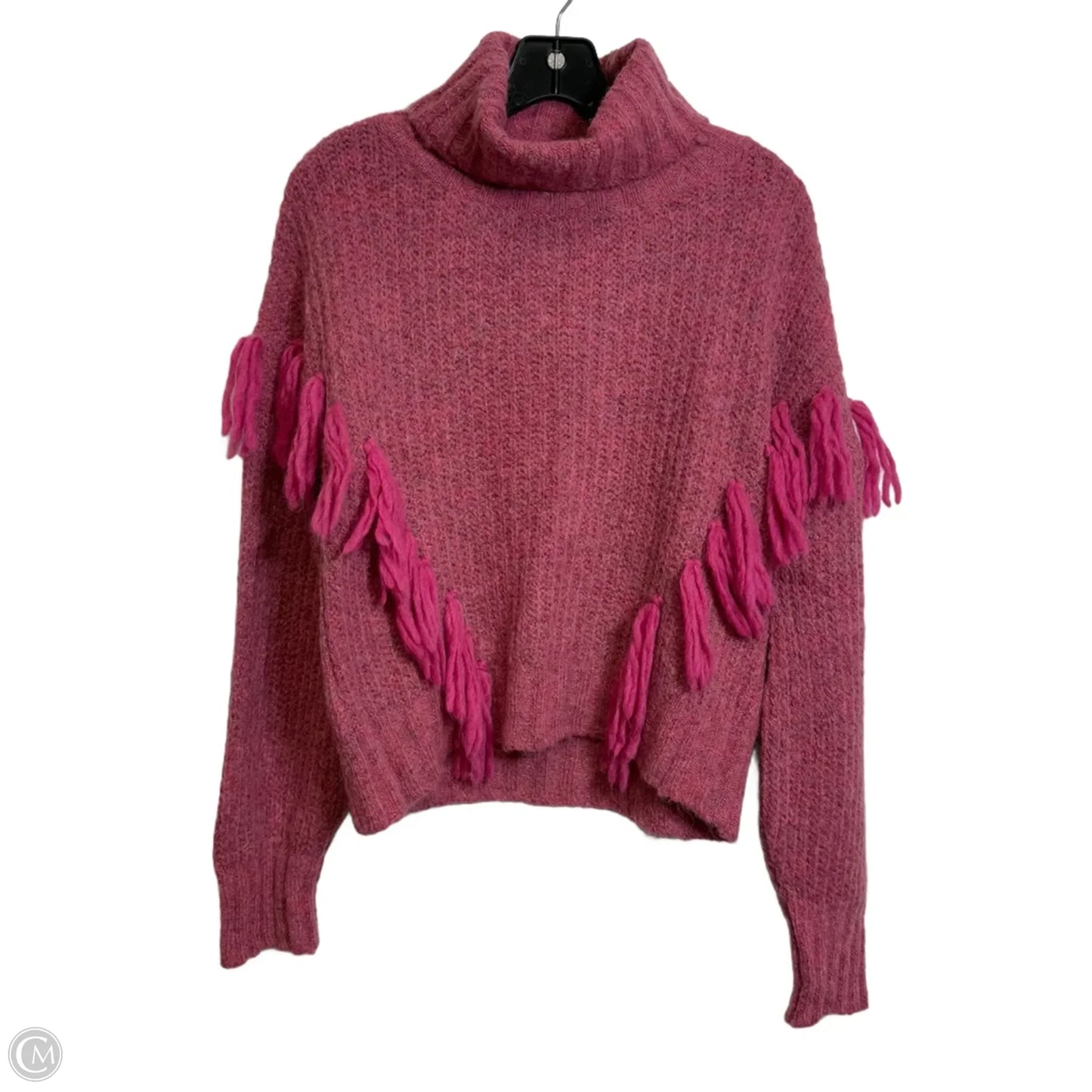 Sweater By Something Navy In Pink, Size: M