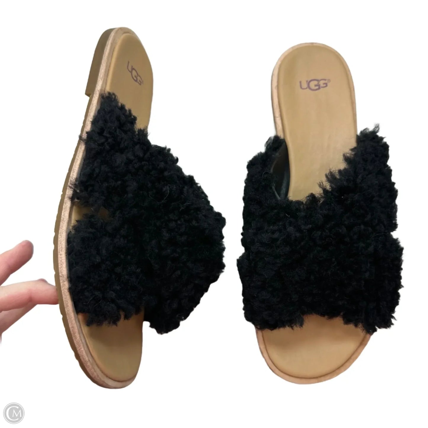 Sandals Designer By Ugg In Black, Size: 9.5