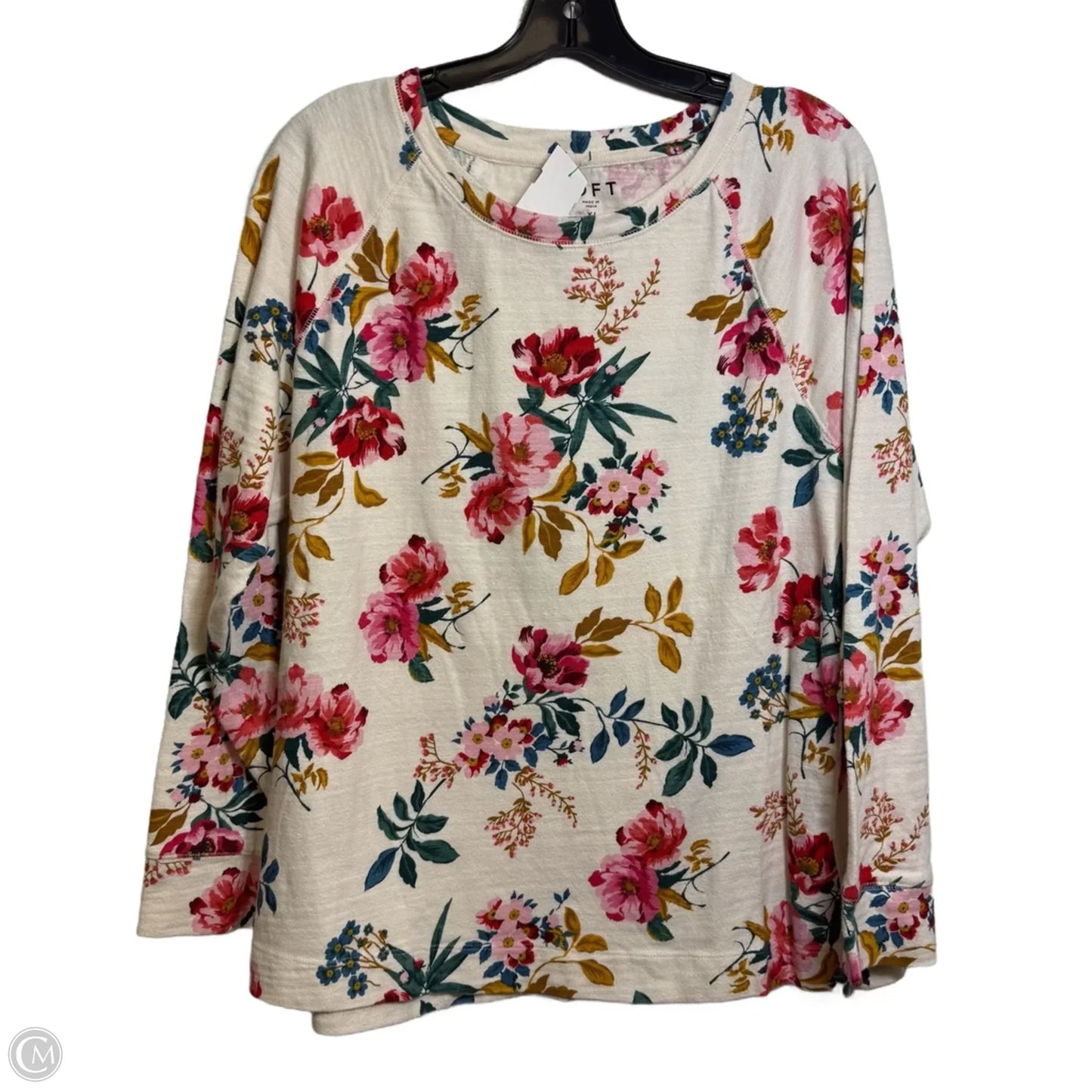 Top Long Sleeve By Loft In Floral Print, Size: XL
