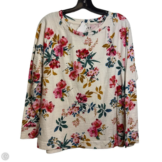 Top Long Sleeve By Loft In Floral Print, Size: XL