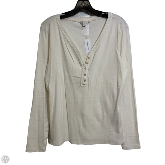 Top Long Sleeve Basic By Banana Republic In White, Size: L