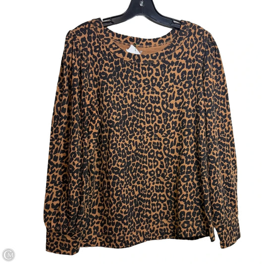 Top Long Sleeve By Loft In Animal Print, Size: L