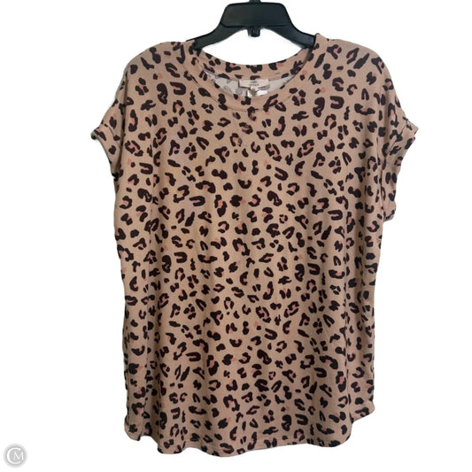Top Short Sleeve By Como Vintage In Animal Print, Size: Xxl