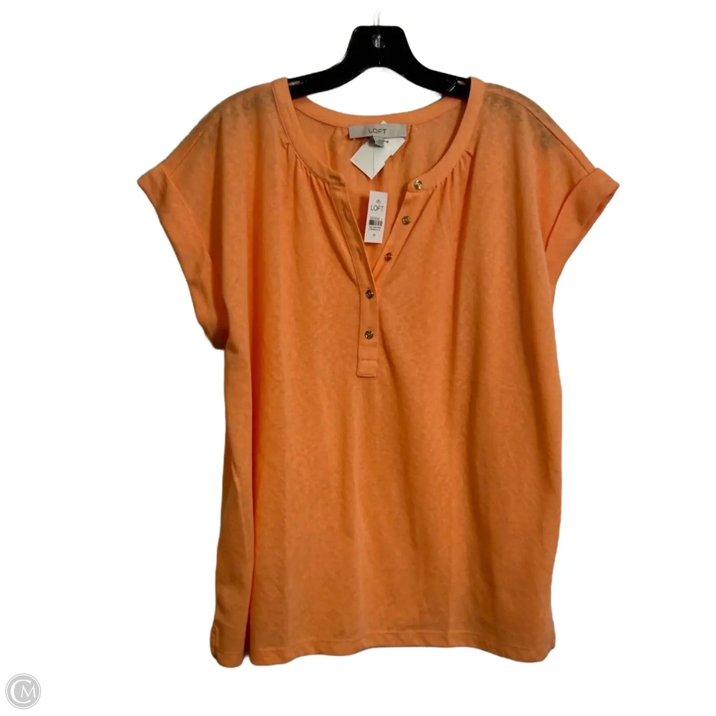Top Short Sleeve By Loft In Orange, Size: M
