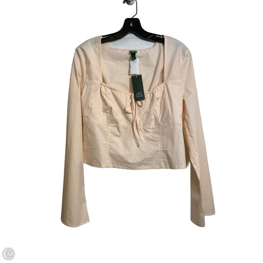 Top Long Sleeve By Wild Fable In Peach, Size: L