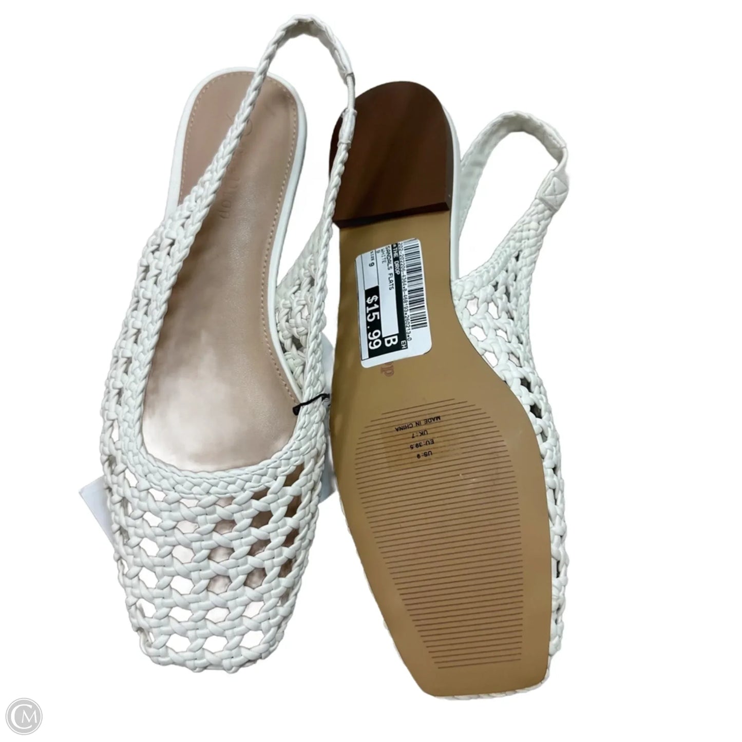 Sandals Flats By The Drop In White, Size: 9