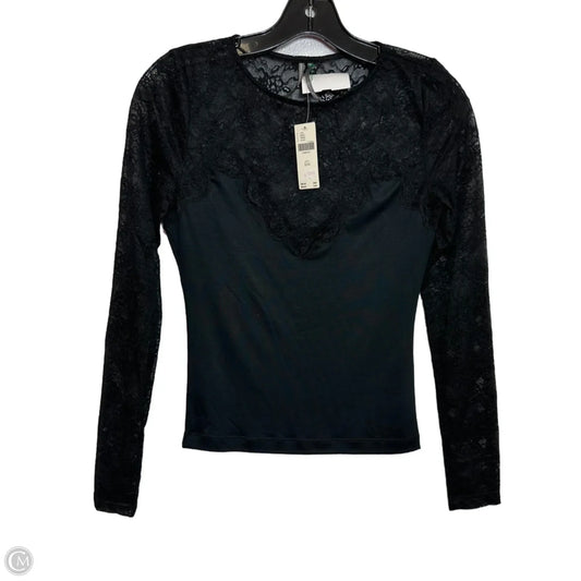 Top Long Sleeve By Anthropologie In Black, Size: Xxs