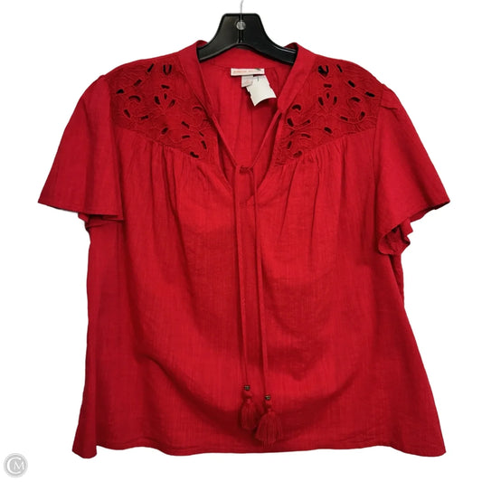Top Short Sleeve By Knox Rose In Red, Size: M