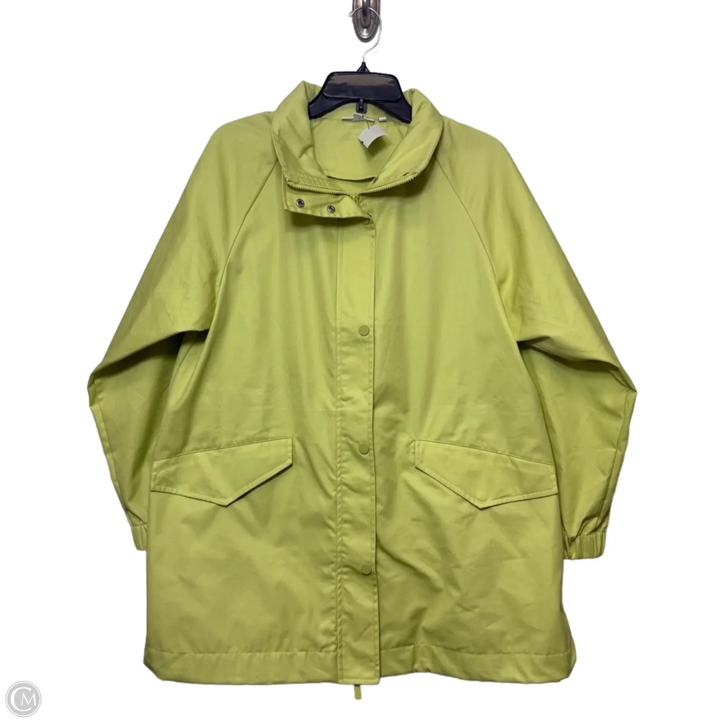 Jacket Shirt By Chicos In Green, Size: 10