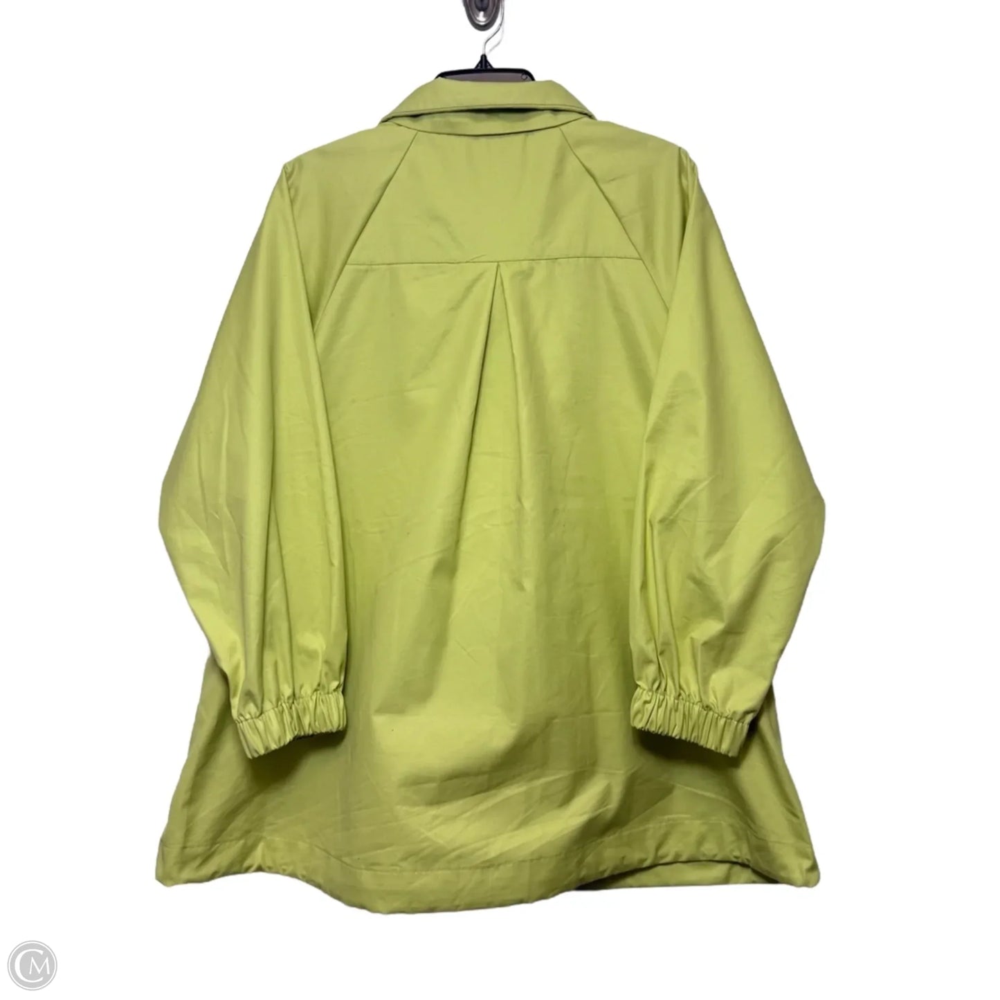 Jacket Shirt By Chicos In Green, Size: 10