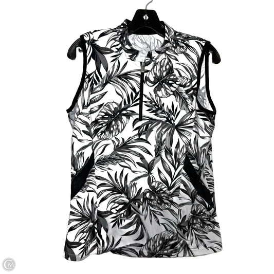 Athletic Top Short Sleeve By Tail In Black & White, Size: L