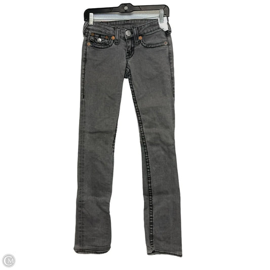 Jeans Straight By True Religion In Grey Denim, Size: 0