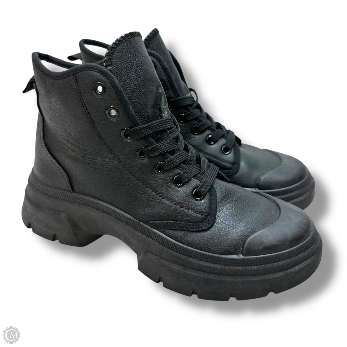 Boots Ankle Flats By Clothes Mentor In Black, Size: 8.5