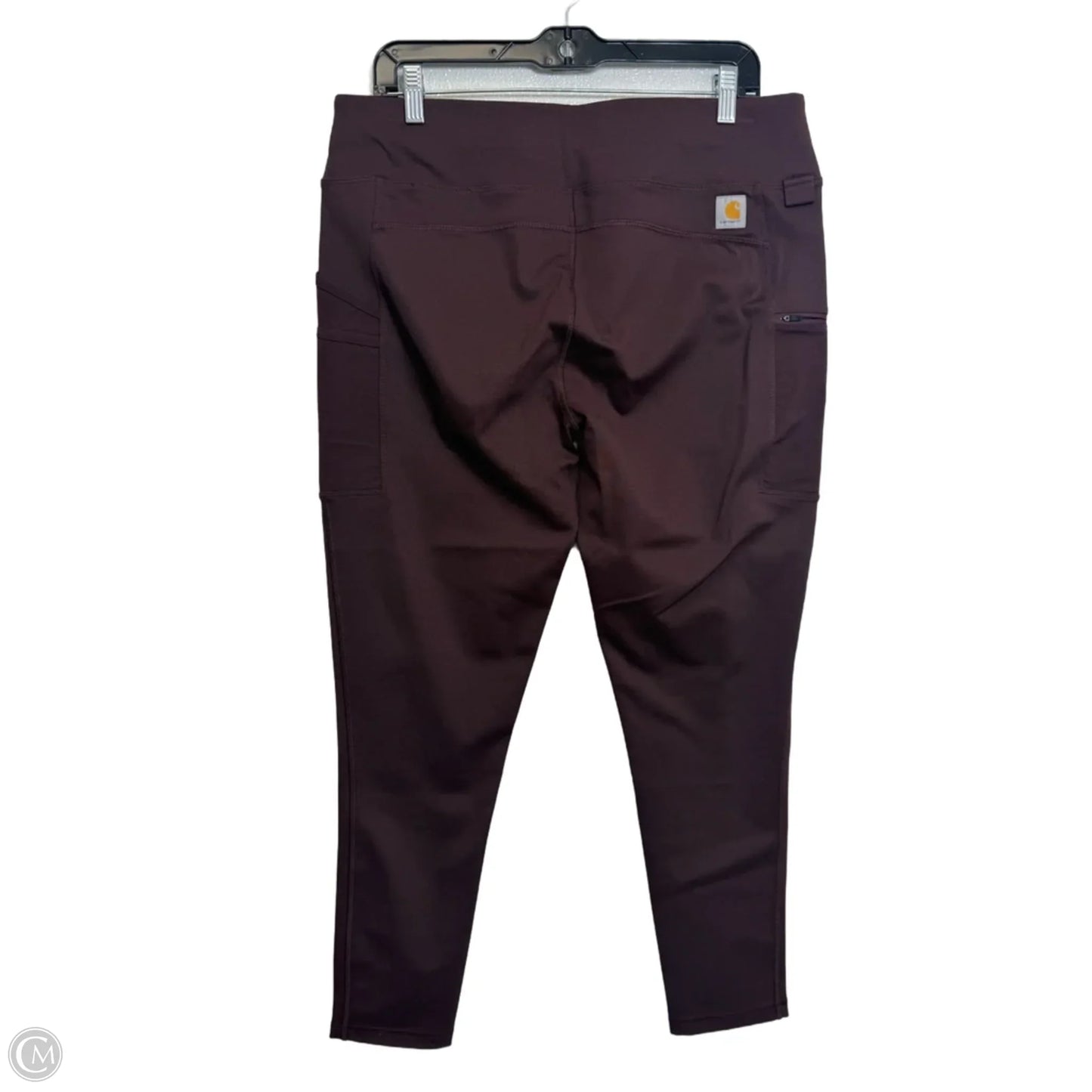 Athletic Leggings By Carhartt In Maroon, Size: L