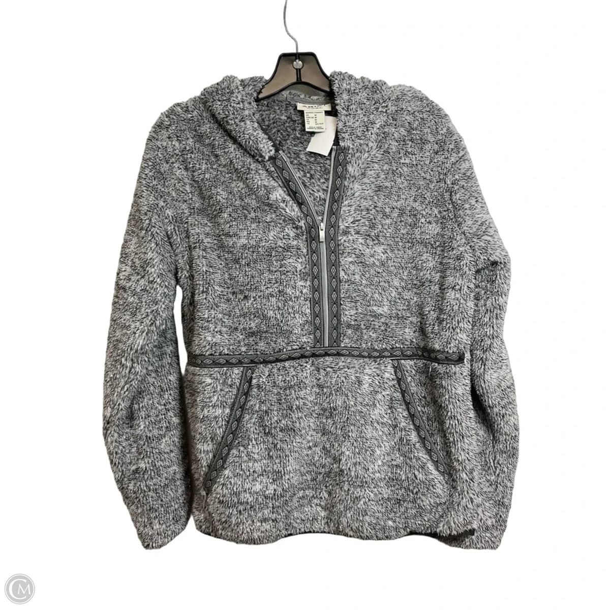 Sweatshirt Hoodie By Ariat In Grey, Size: M