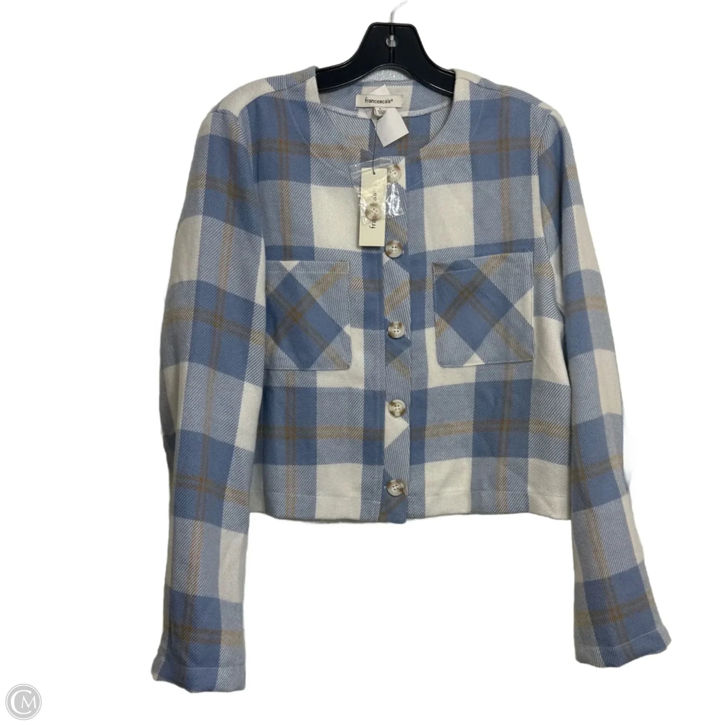 Blazer By Francesca’s In Plaid Pattern, Size: L