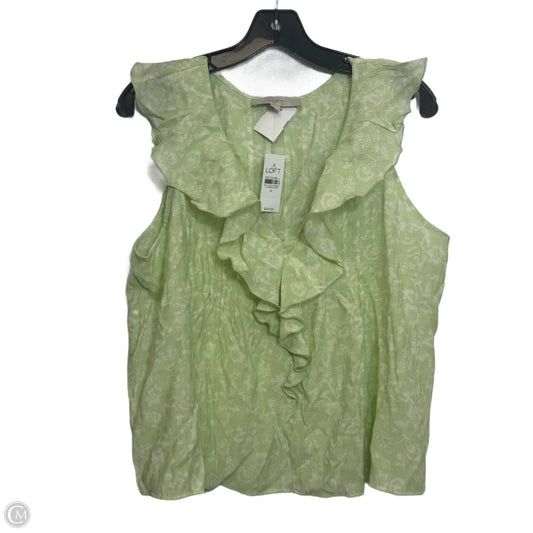 Top Sleeveless By Loft In Green, Size: M