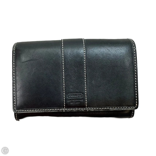 Vintage leather Wallet Designer By Coach, Size: Small