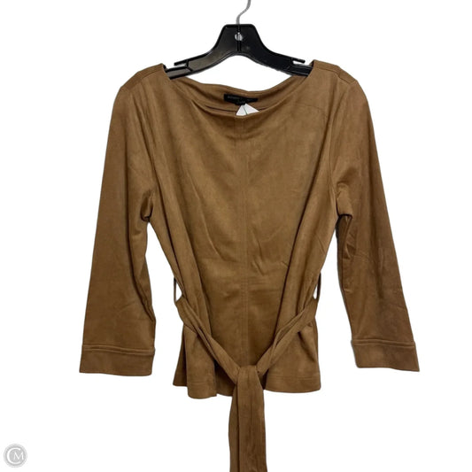 Top Long Sleeve By Banana Republic In Brown, Size: M