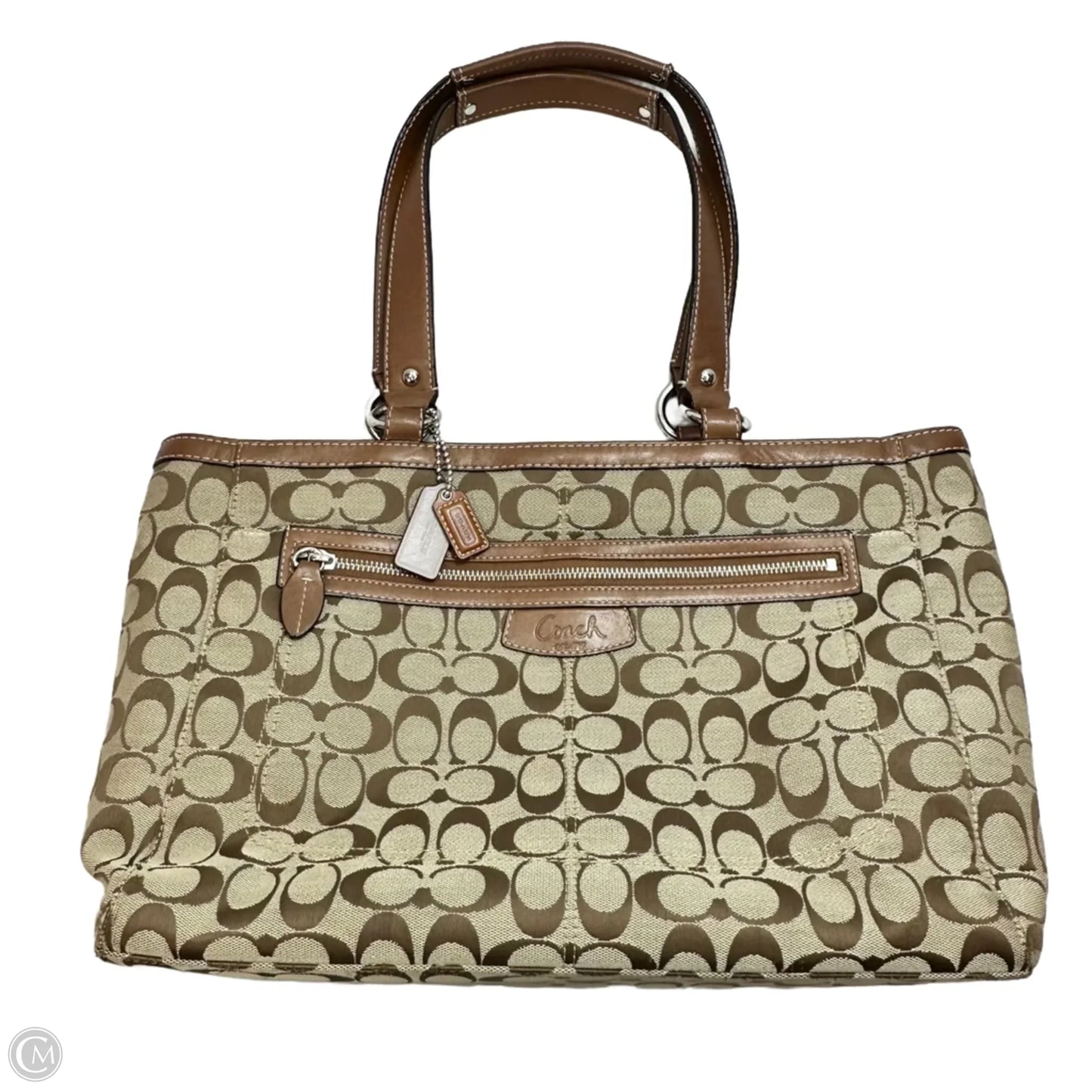 Penelope Signature Tote Handbag Designer By Coach, Size: Large