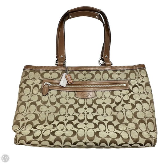 Penelope Signature Tote Handbag Designer By Coach, Size: Large