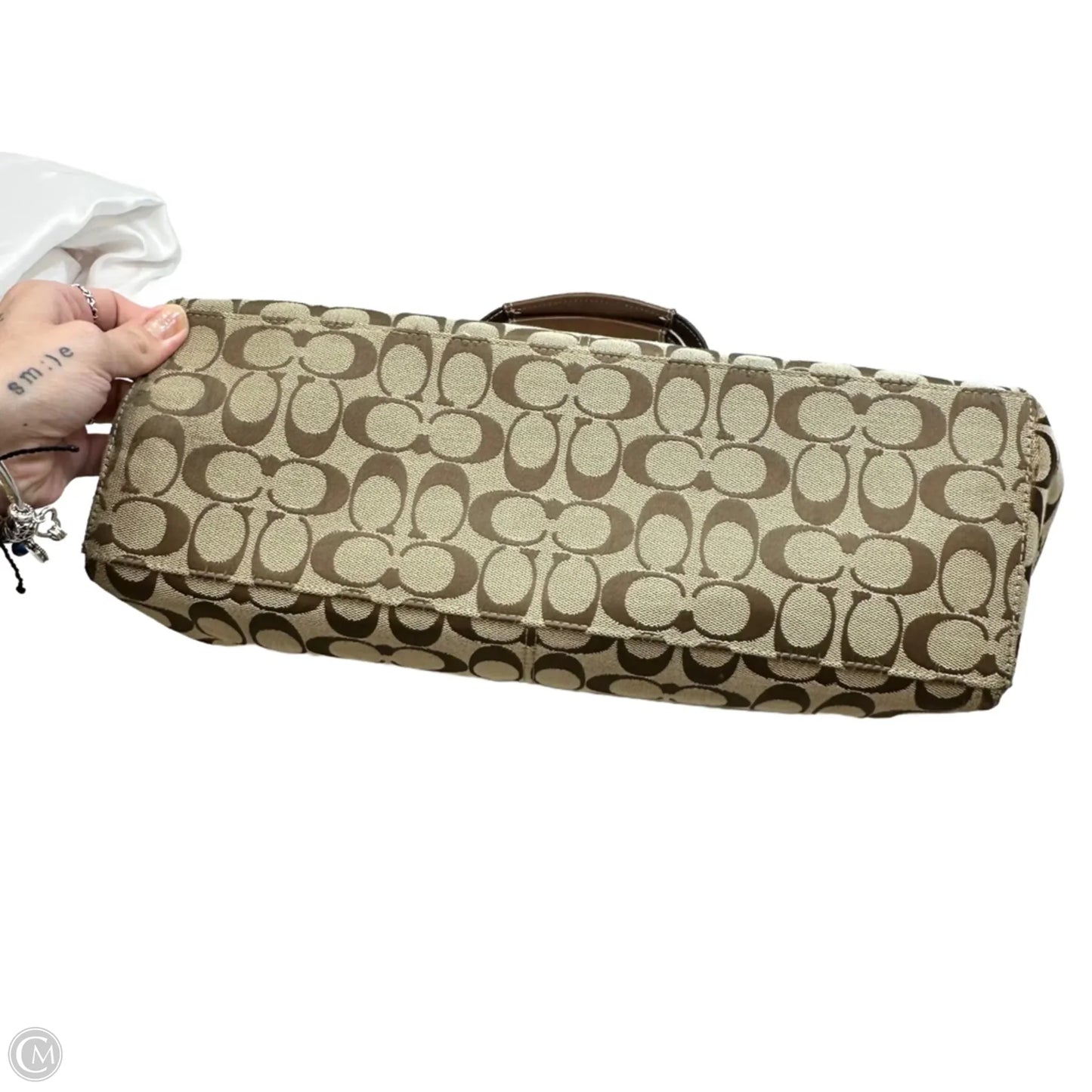 Penelope Signature Tote Handbag Designer By Coach, Size: Large