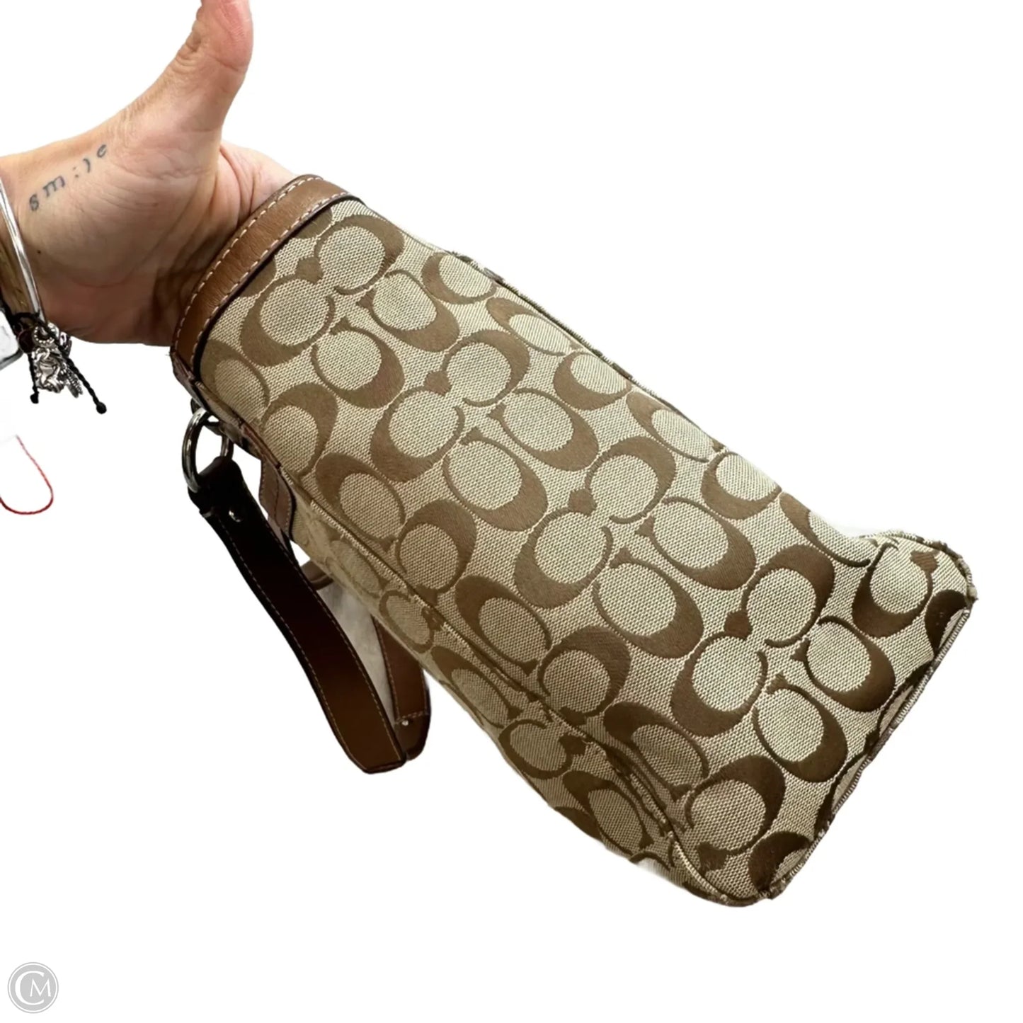 Penelope Signature Tote Handbag Designer By Coach, Size: Large