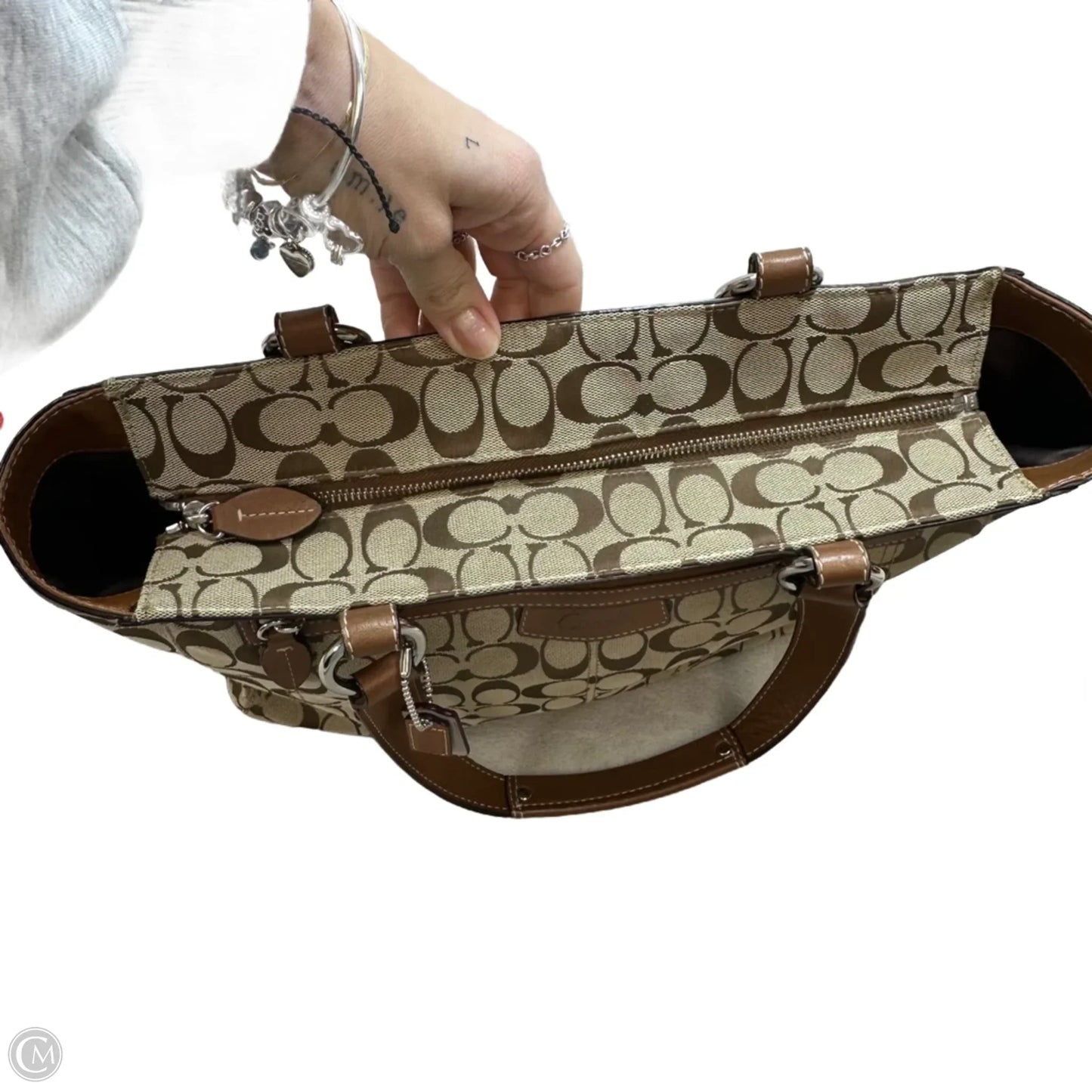 Penelope Signature Tote Handbag Designer By Coach, Size: Large