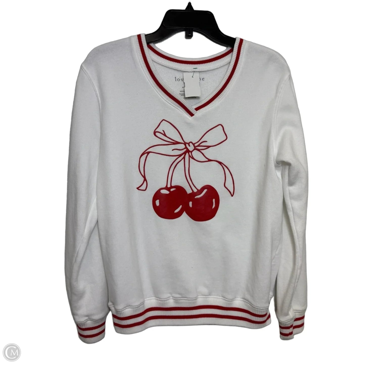 Sweatshirt Crewneck By Clothes Mentor In White, Size: S