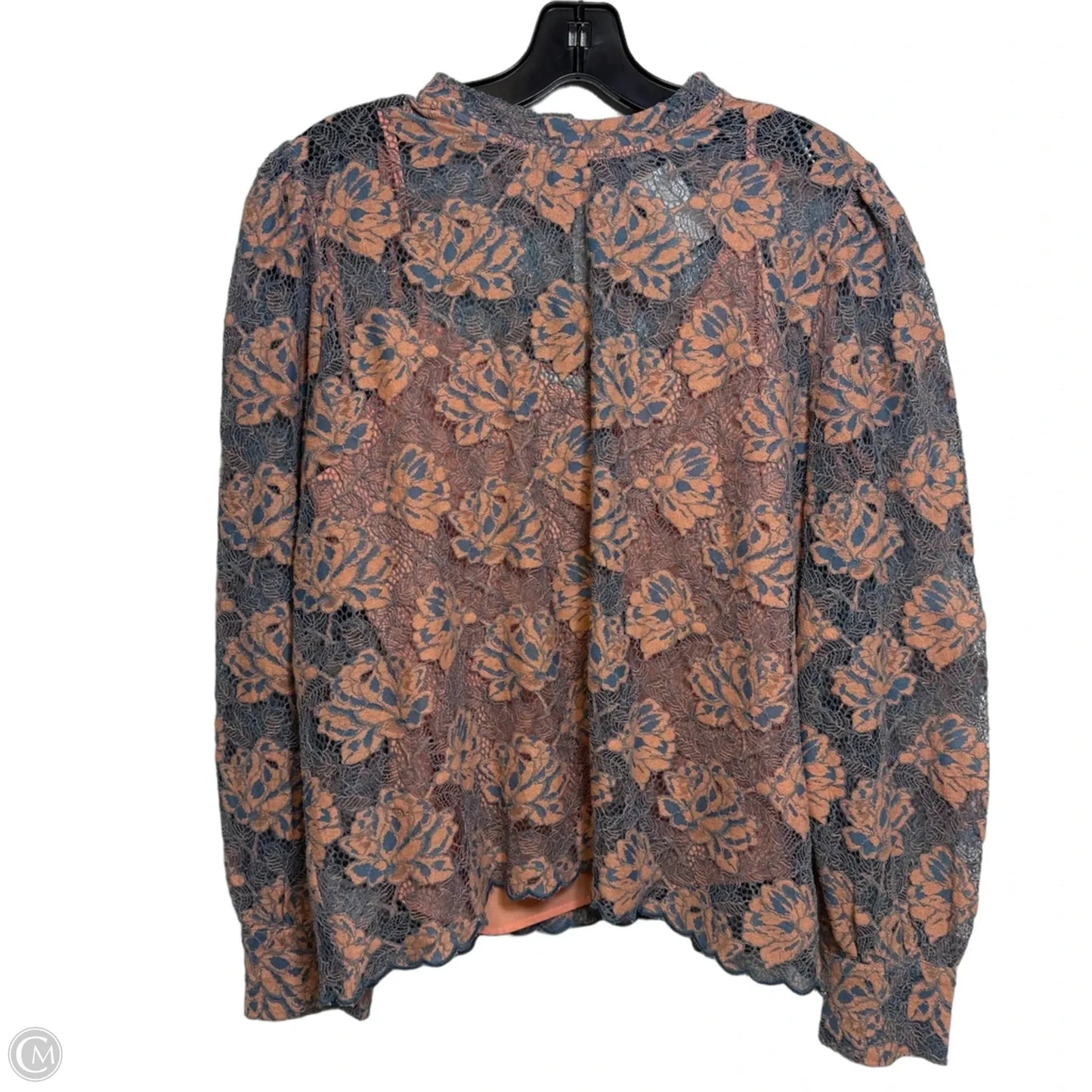 Top Long Sleeve By Loft In Blue & Orange, Size: L
