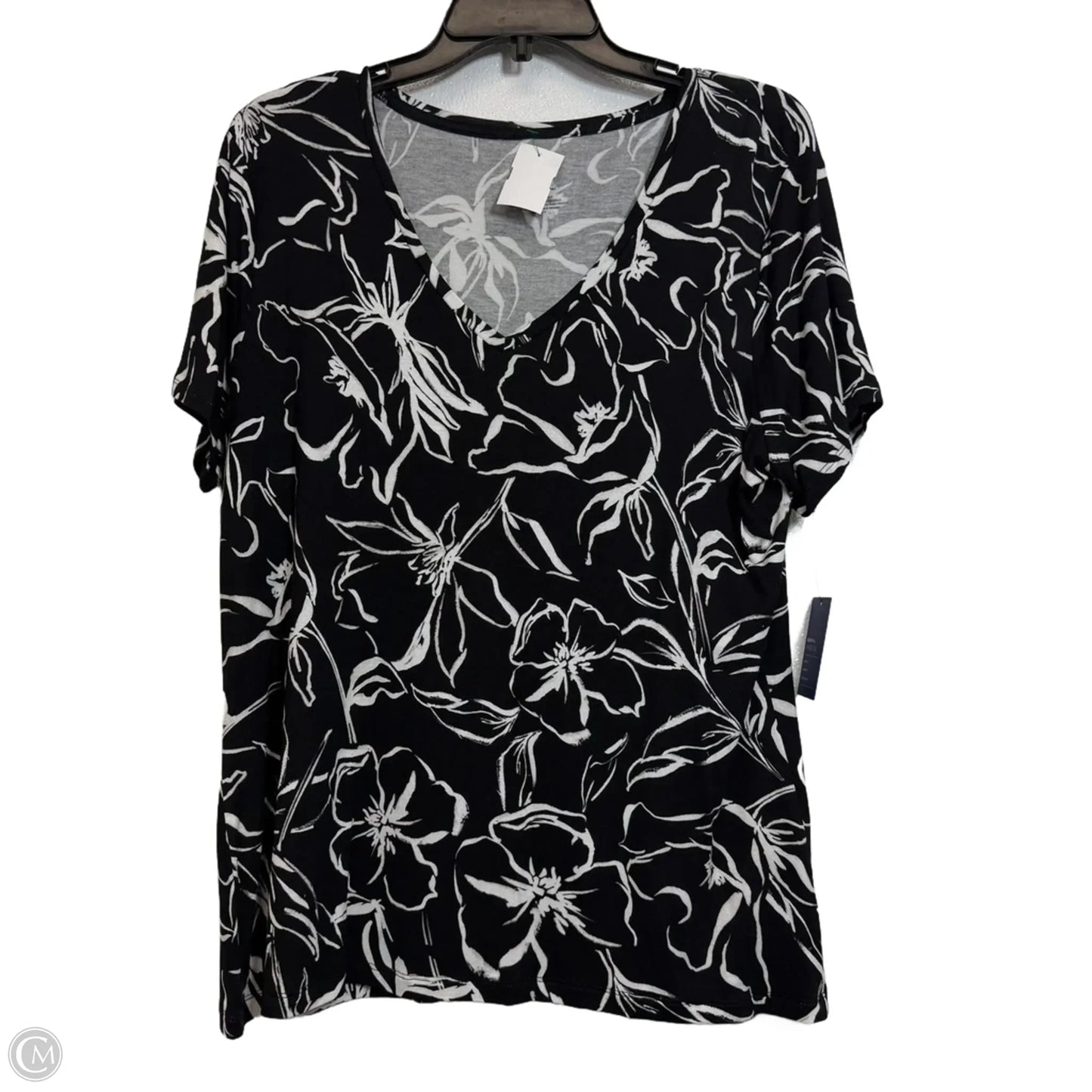 Top Short Sleeve By Apt 9 In Black, Size: Xl