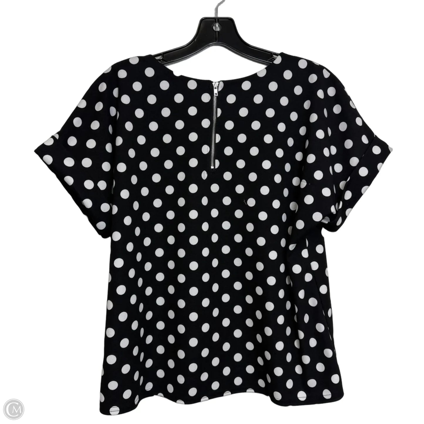 Top Short Sleeve By Melloday In Polkadot Pattern, Size: M